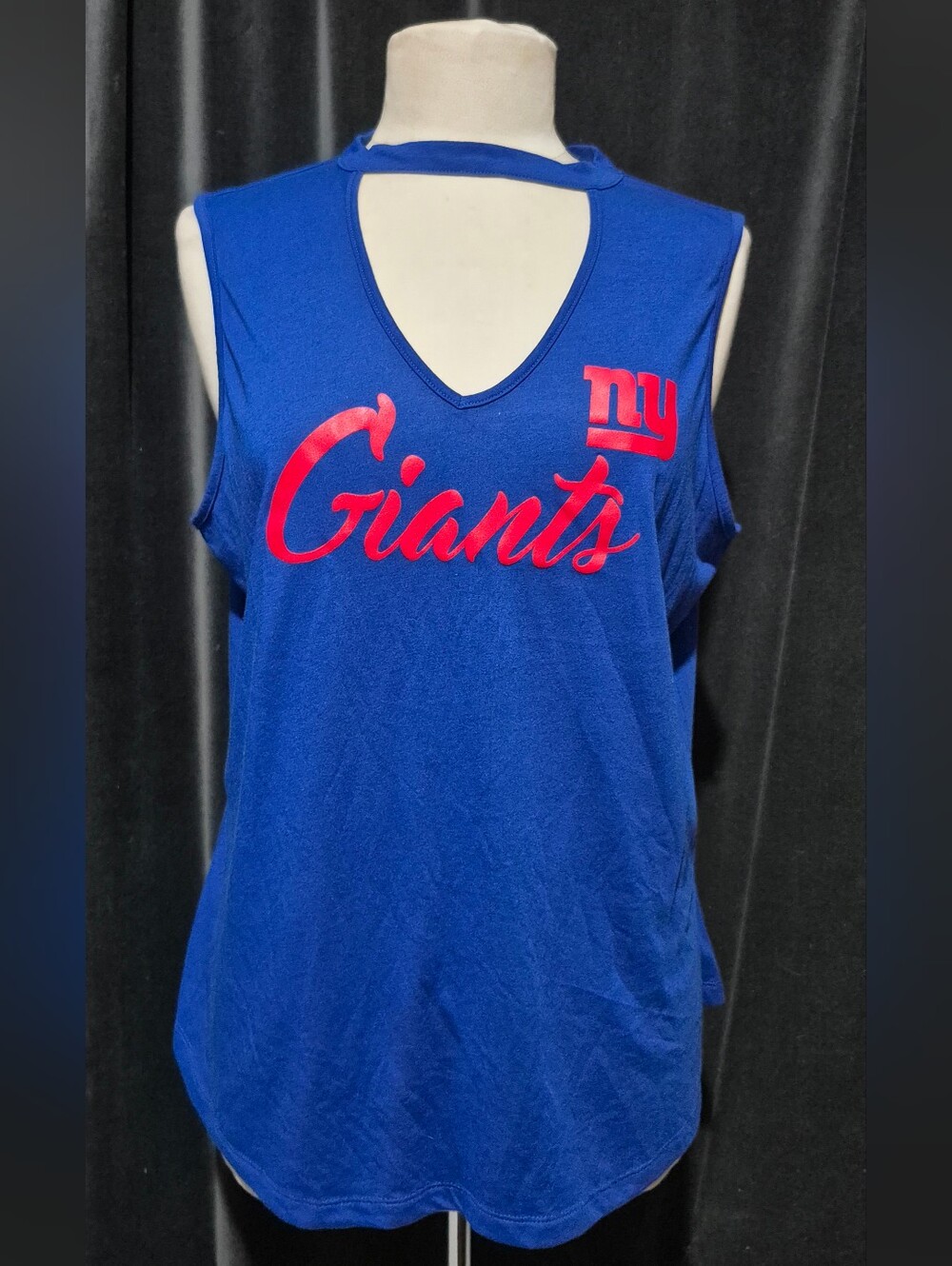Women's Blue Sleeveless V-Neck Tank Top (Box C) - Picture 1 of 6